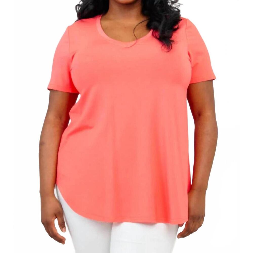 NEW BLUE SKY CLOTHING CO jackie crewneck shirt in coral
